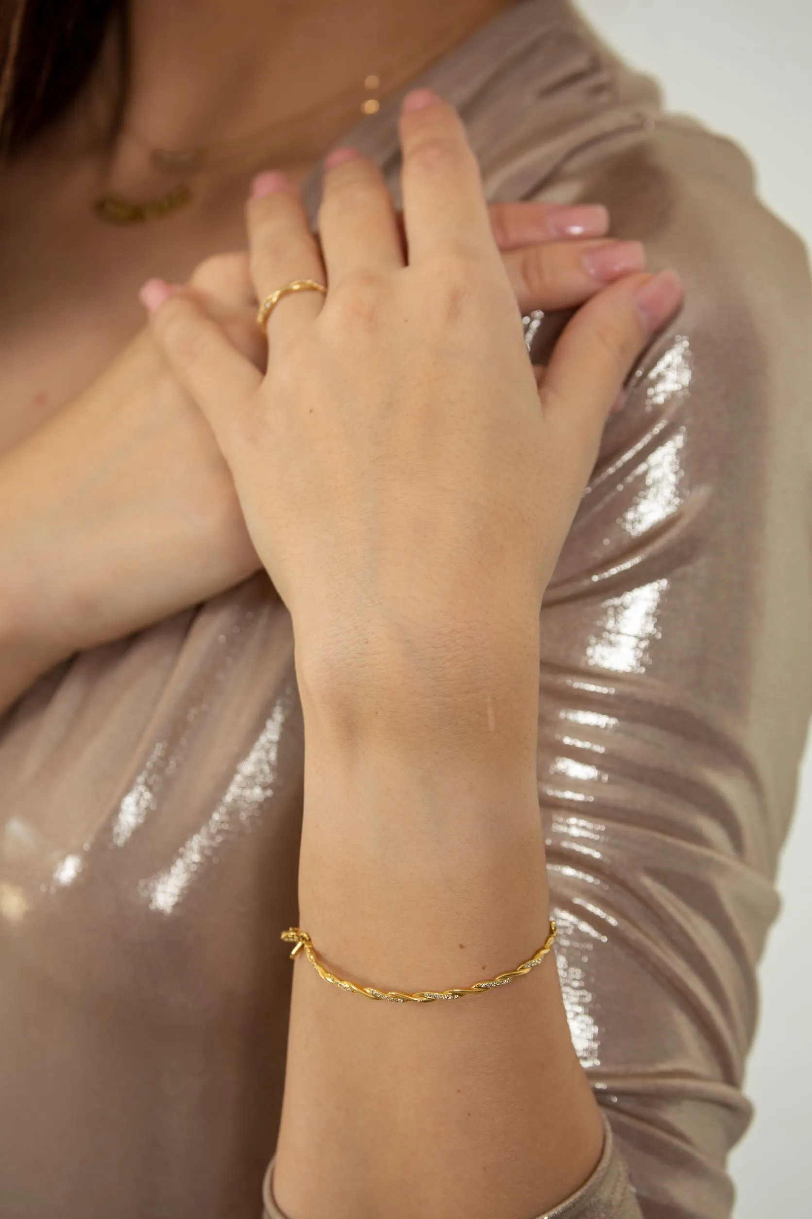 Levant Braided Bracelet with Diamonds