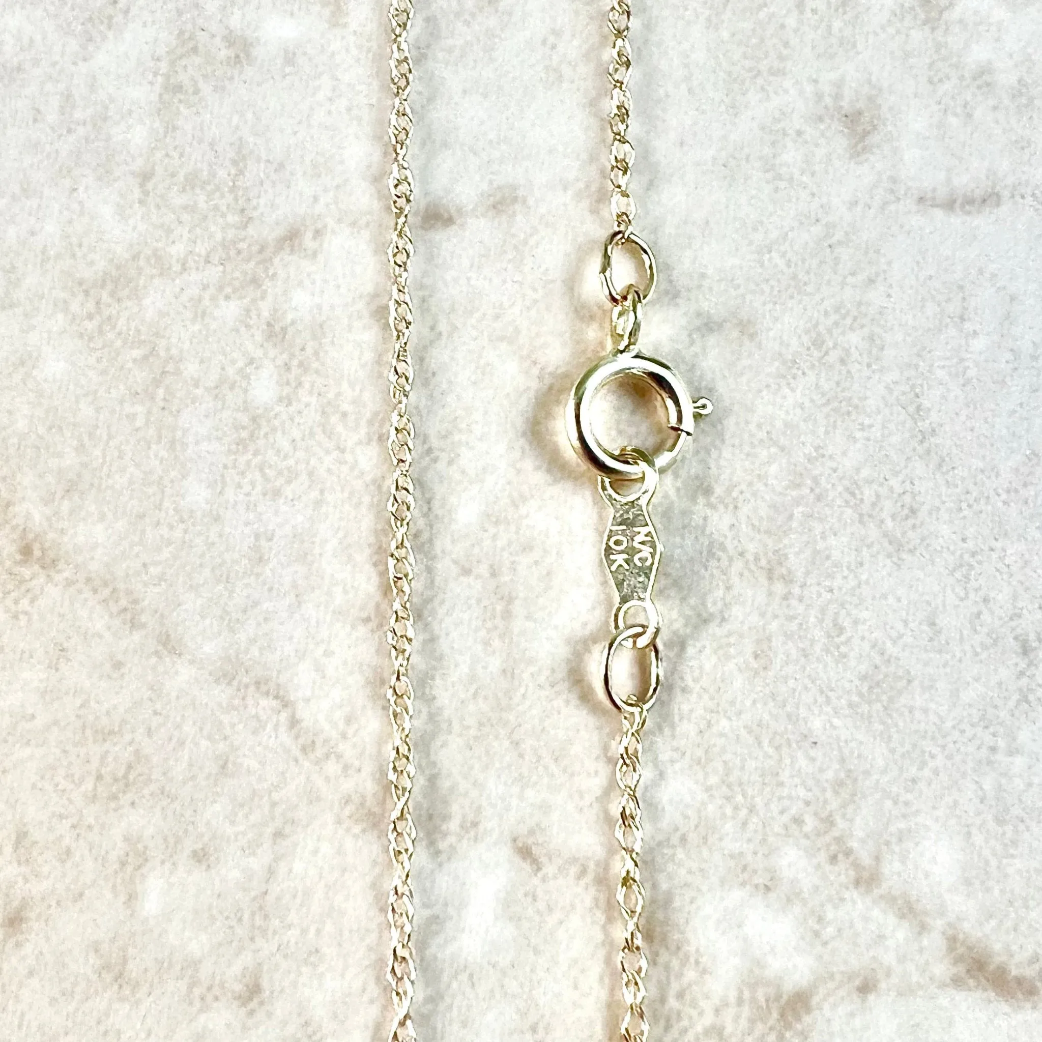 Lightweight 10 Karat Yellow Gold Rope Chain Necklace 18 Inches