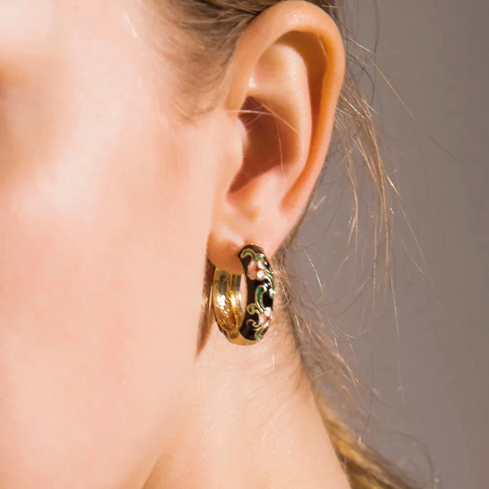 Lila Flower Hoops