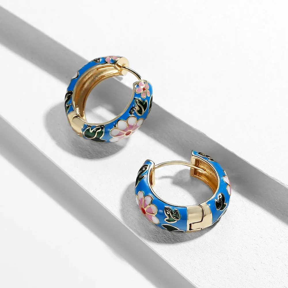 Lila Flower Hoops