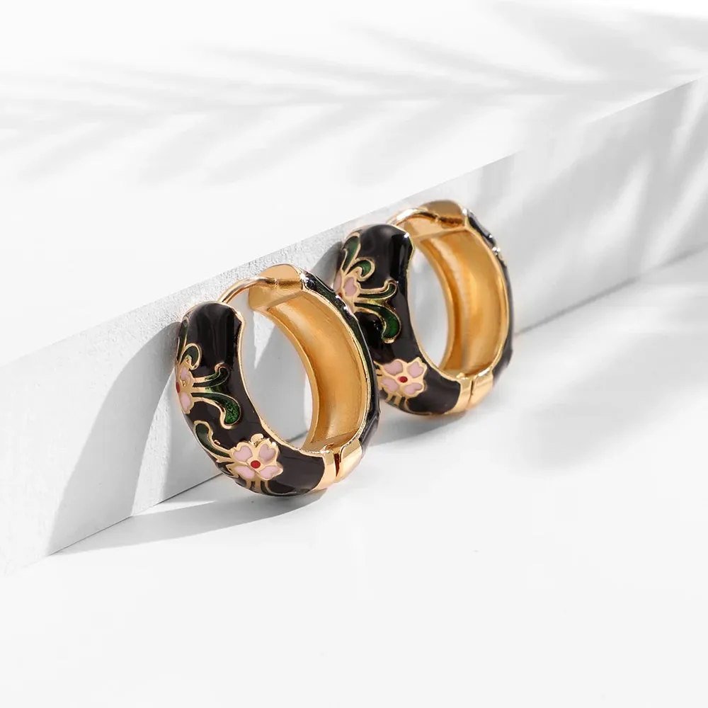 Lila Flower Hoops
