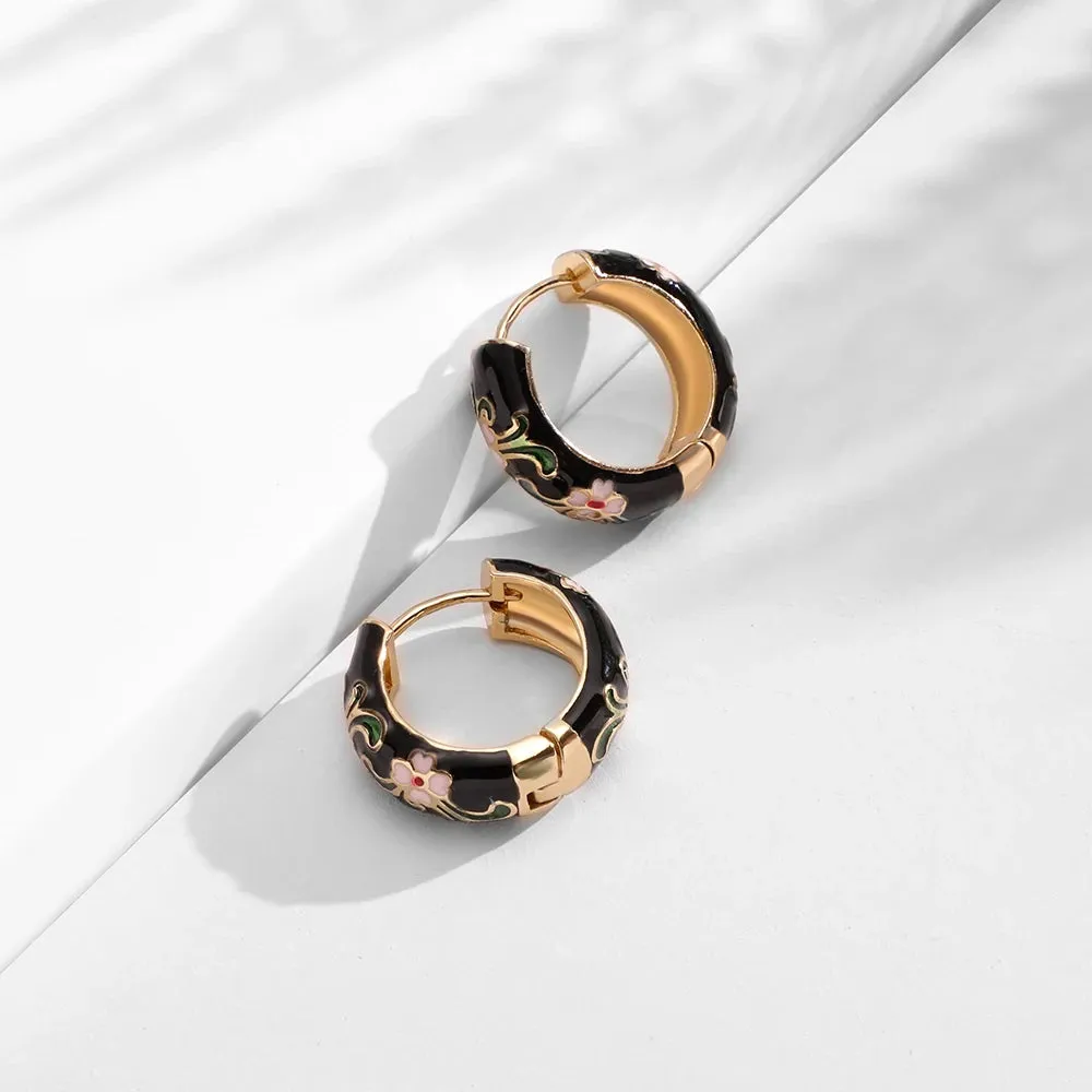 Lila Flower Hoops