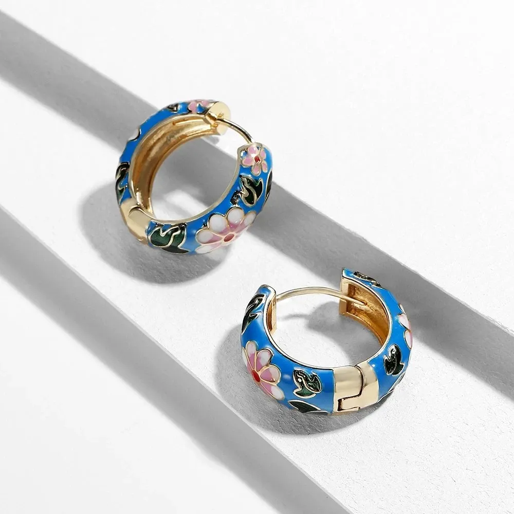 Lila Flower Hoops