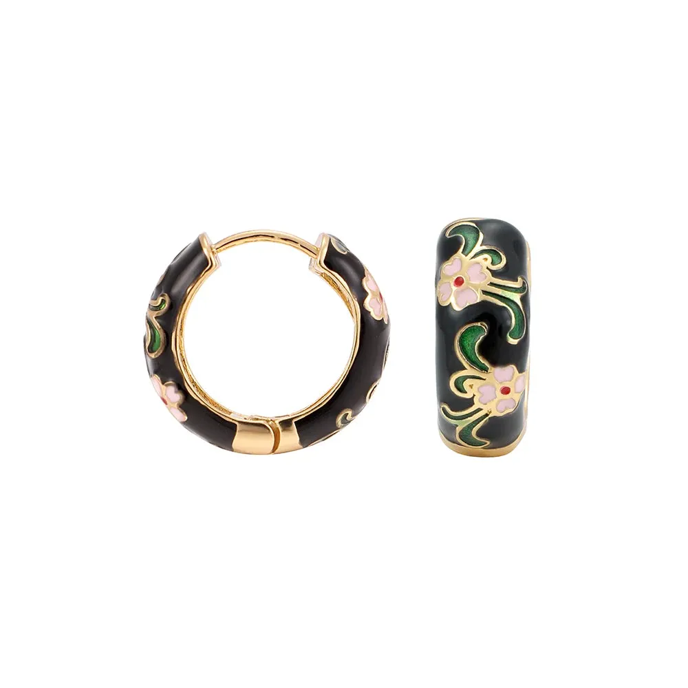 Lila Flower Hoops