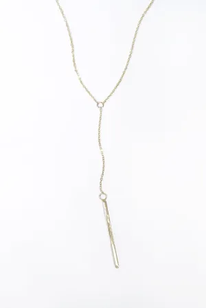 Linear Y Necklace in 14k Recycled Gold