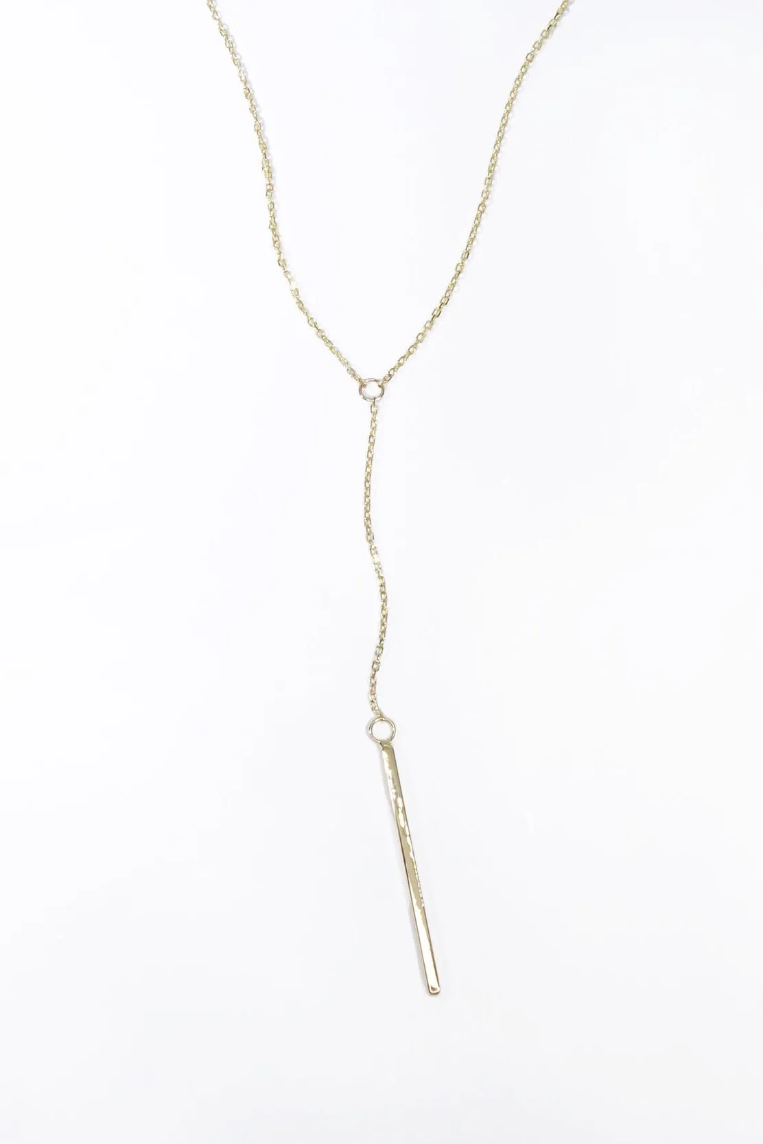 Linear Y Necklace in 14k Recycled Gold