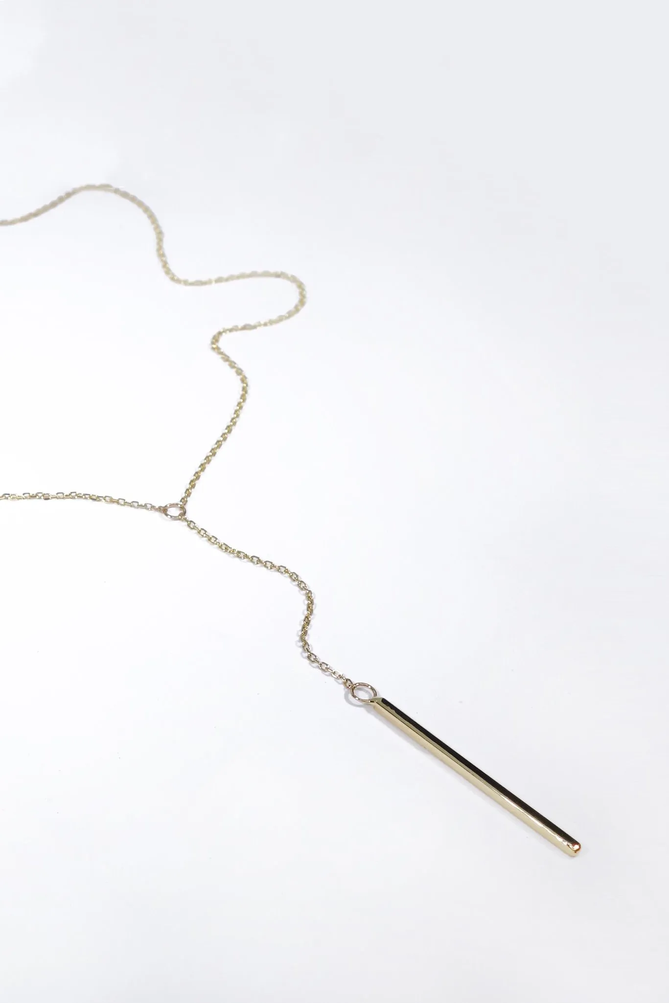 Linear Y Necklace in 14k Recycled Gold