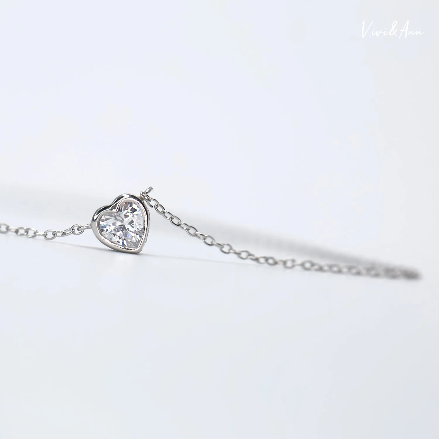 Little Heart Necklace 18K White Gold Over Sterling Silver