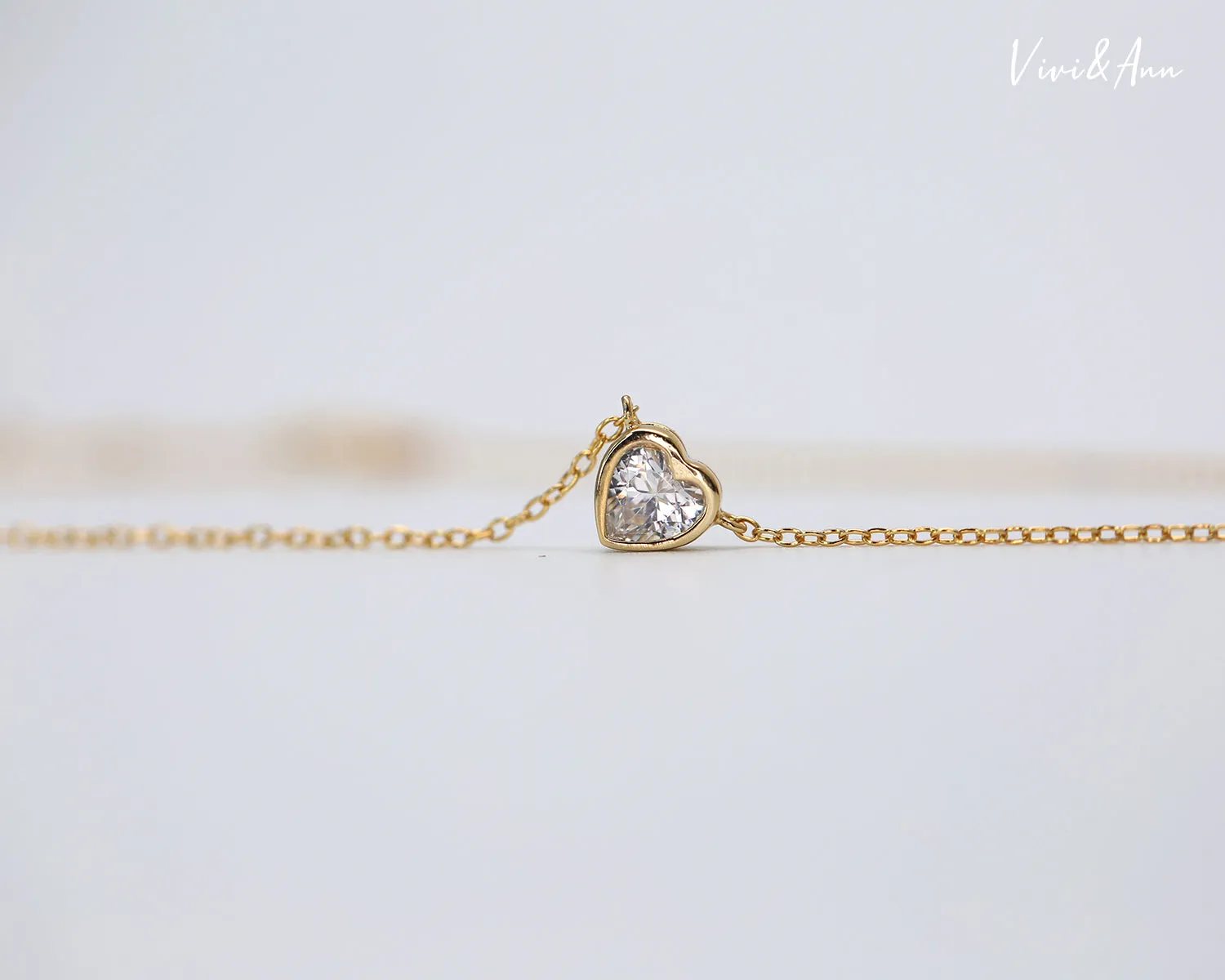 Little Heart Necklace 18K White Gold Over Sterling Silver