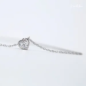 Little Heart Necklace 18K White Gold Over Sterling Silver