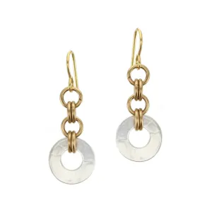 Long Small Double Linked Rings Wire Earrings