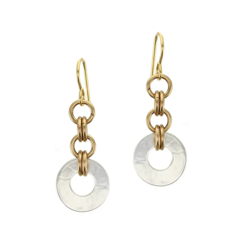 Long Small Double Linked Rings Wire Earrings