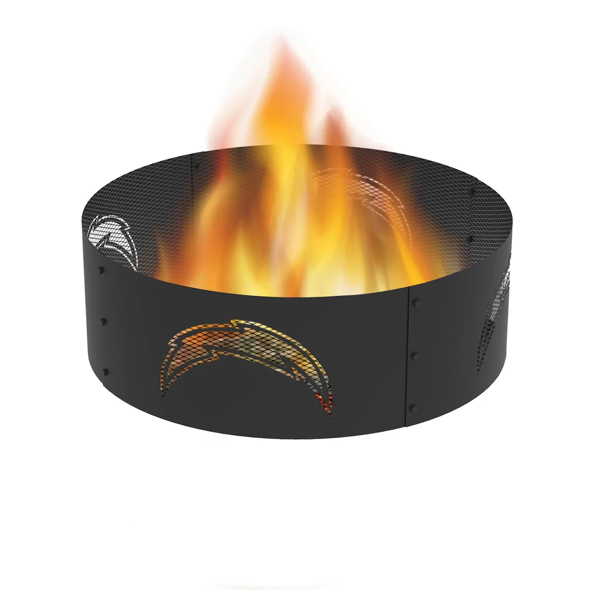 Los Angeles Chargers 36 in. Round x 12 in. High Decorative Steel Fire Ring