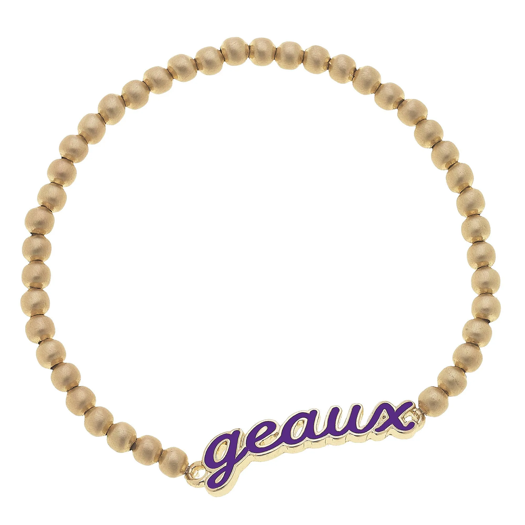 LSU Tigers Enamel Script Stretch Bracelet in Purple