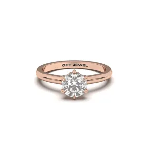 LUMINARIA - Round 6 Prongs Setting Smooth Sleeves Band