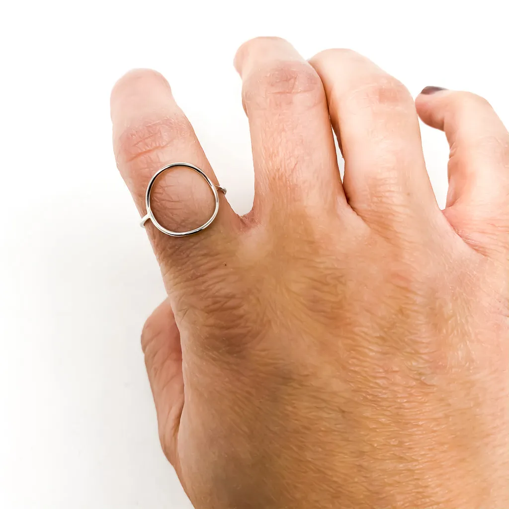 Luna Large Circle Ring | Silver