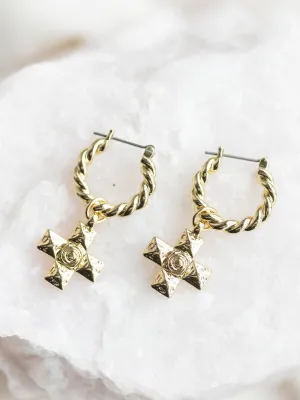 Luv AJ Molten Cross Twisted Hoops