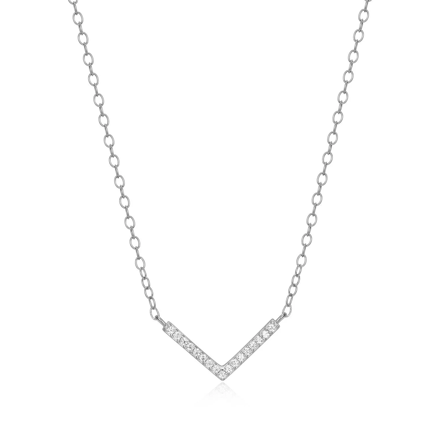 M by Monte Luna LG Diamond Chevron Necklace in 18K Yellow Gold/Rhodium Plated Sterling Silver Yellow