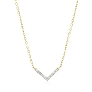 M by Monte Luna LG Diamond Chevron Necklace in 18K Yellow Gold/Rhodium Plated Sterling Silver Yellow