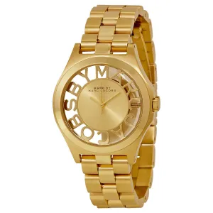 Marc by Marc Jacobs Henry Champagne Dial Gold-plated Ladies Watch MBM3292