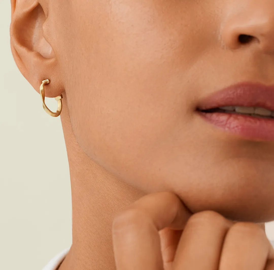 Marco Bicego Marrakech Yellow Gold Twisted Small Hoop Earrings