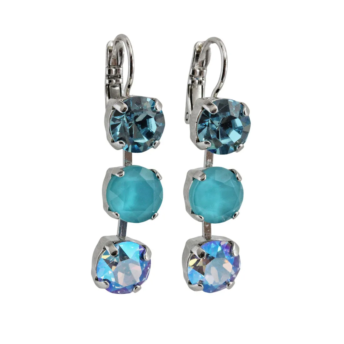 Mariana "Bliss" Rhodium Plated Three Stone Crystal Earrings, 1440/1 M2672ro