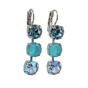Mariana "Bliss" Rhodium Plated Three Stone Crystal Earrings, 1440/1 M2672ro