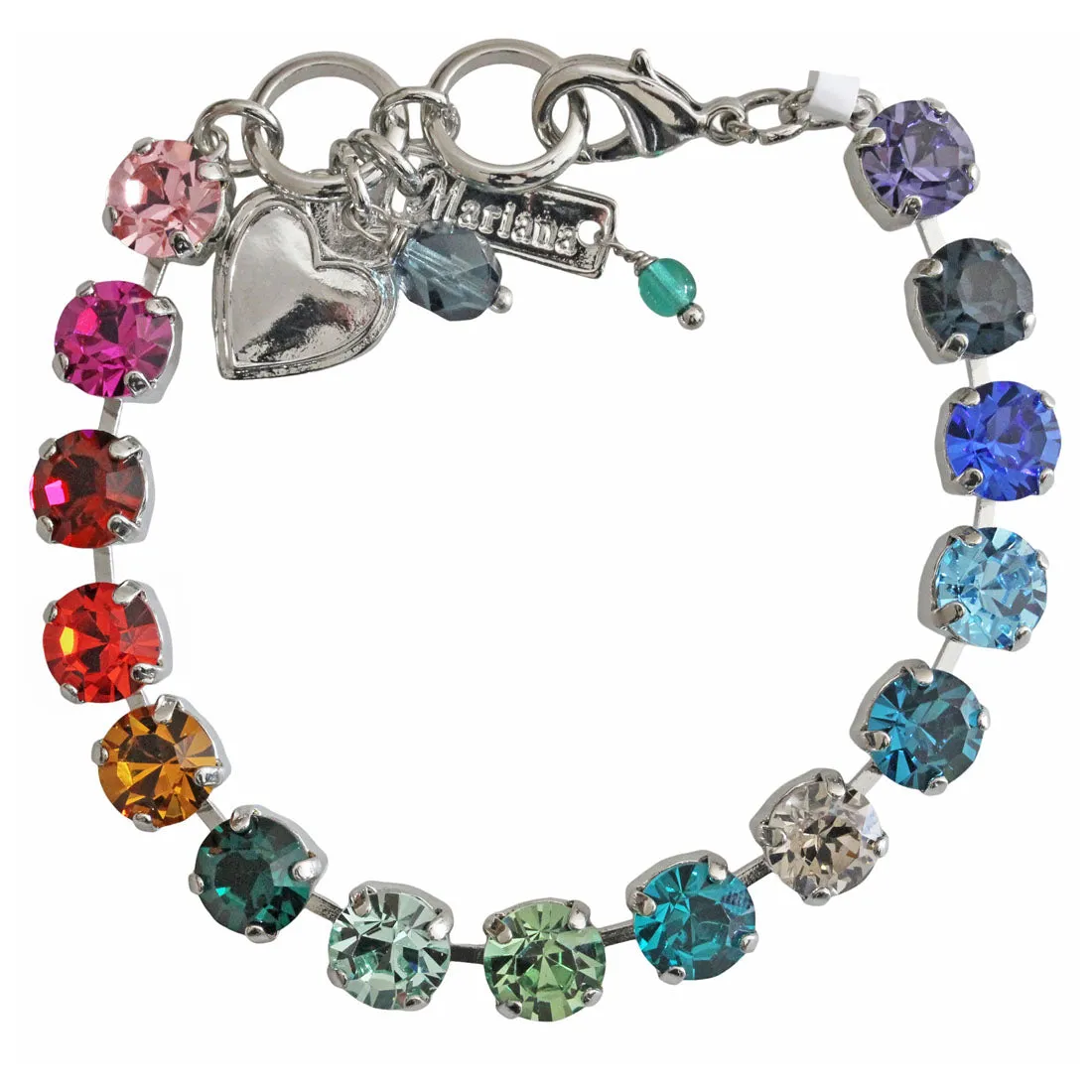 Mariana "Gradient Rainbow" Rhodium Plated Must-Have Everyday Crystal Tennis Bracelet, 4252 888885ro