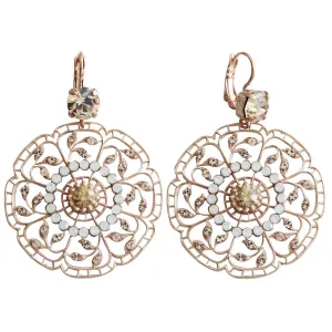 Mariana "Kalahari" Rose Gold Plated Filigree Floral Crystal Earrings, 1210 1078mr