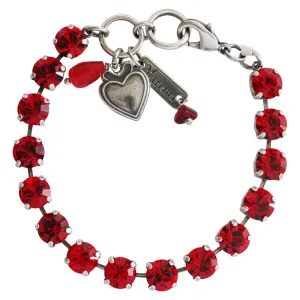 Mariana "Lady in Red" Silver Plated Must-Have Everyday Crystal Tennis Bracelet, 4252 227227