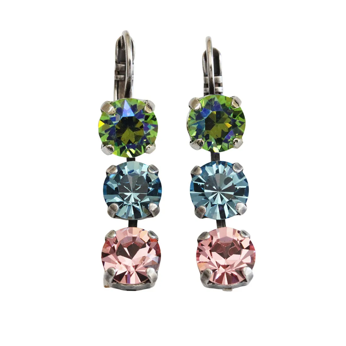Mariana "Summer Fun" Silver Plated Three Stone Crystal Earrings, 1440/1 3711