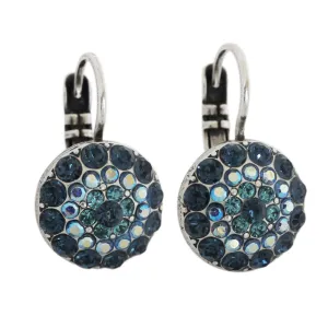 Mariana "Tranquility" Silver Plated Round Pavé Crystal Earrings, 1141 207