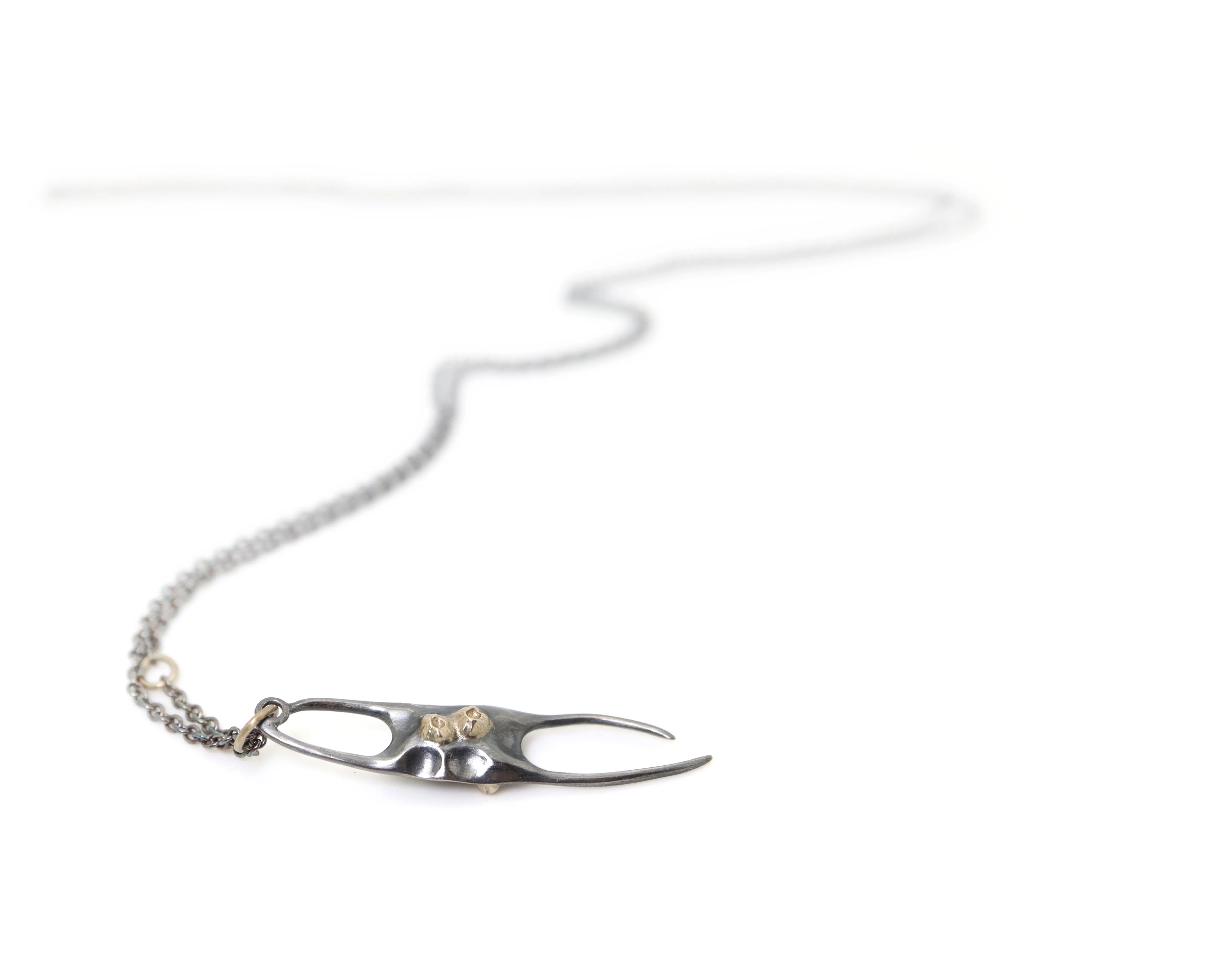 Medium Skate Egg Case Ruthie B. Necklace with Barnacles