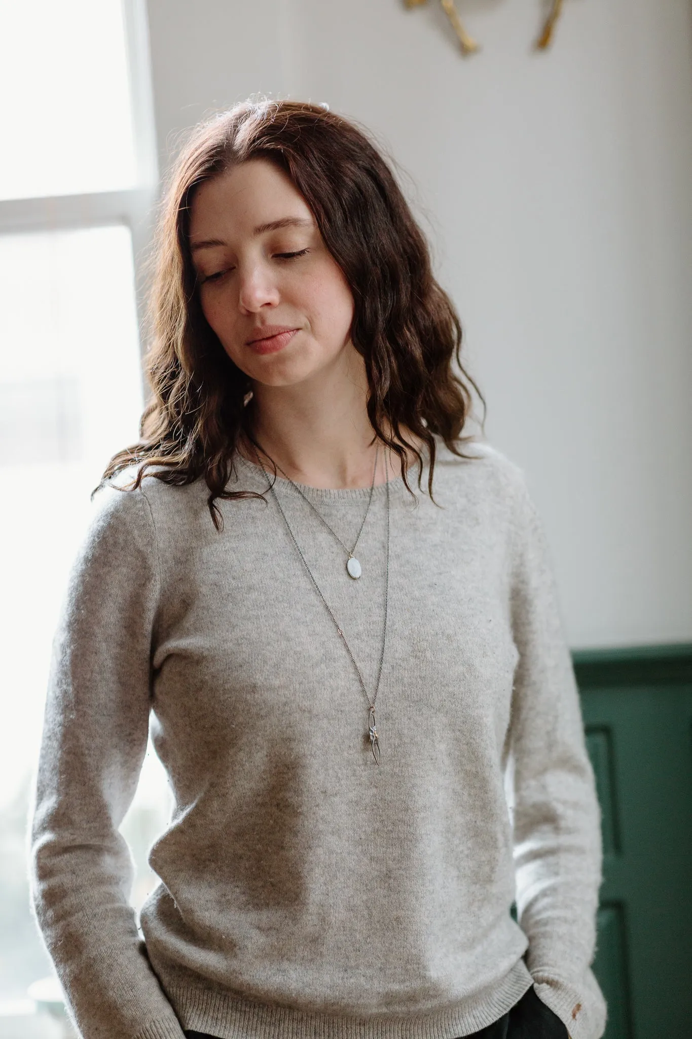 Medium Skate Egg Case Ruthie B. Necklace with Barnacles