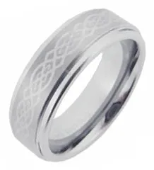 Men's Tungsten Carbide Executive Celtic Knott s 7MM Wedding Band Ring