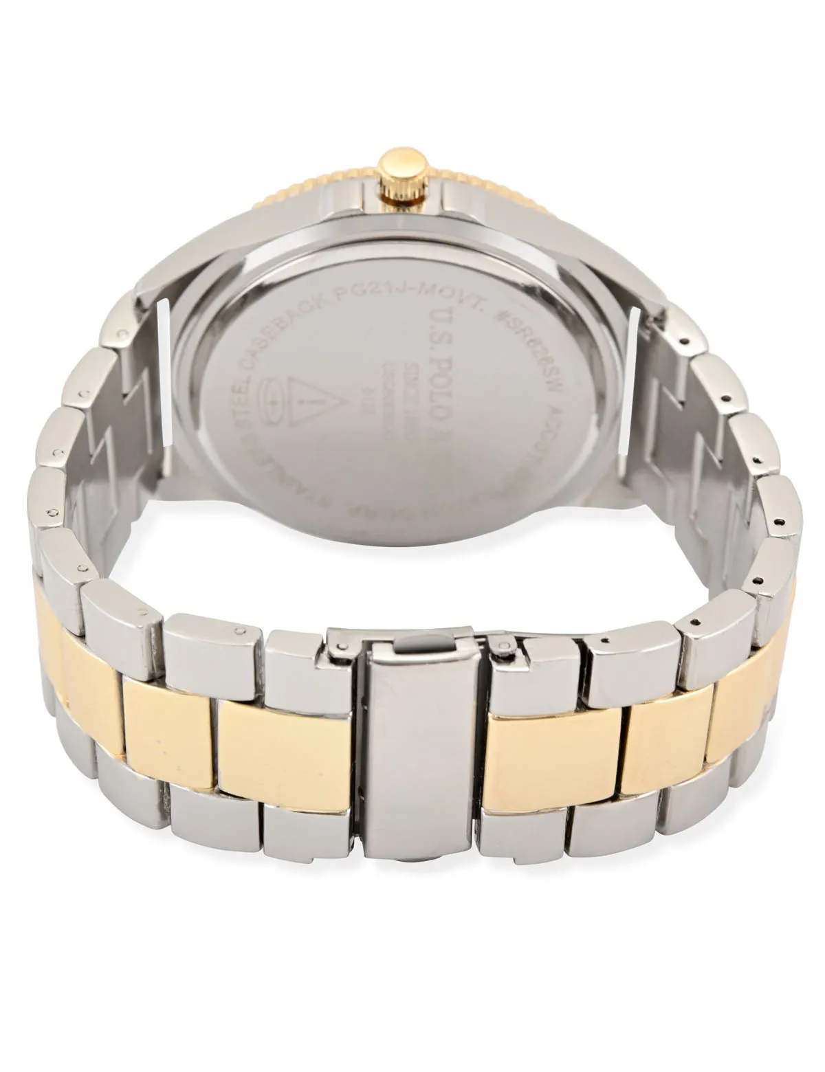 MENS TWO TONE SILVER AND GOLD ANALOG LINK WATCH