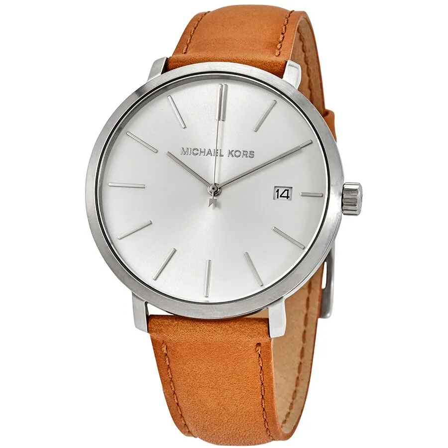 Michael Kors Blake Quartz Silver Dial Brown Leather Men's Watch MK8673