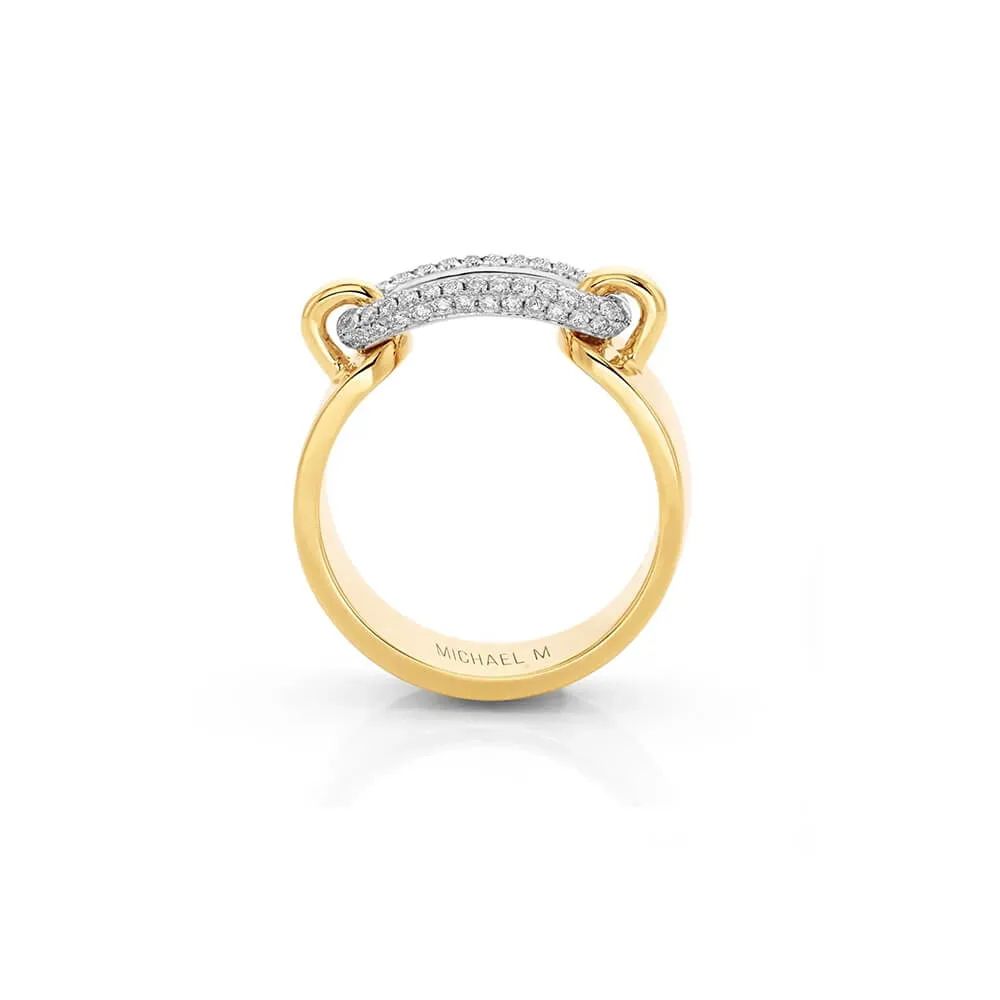 Michael M Two Tone Pave Luxe Link Ring F360PV