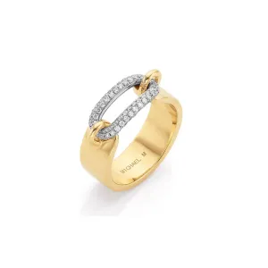 Michael M Two Tone Pave Luxe Link Ring F360PV