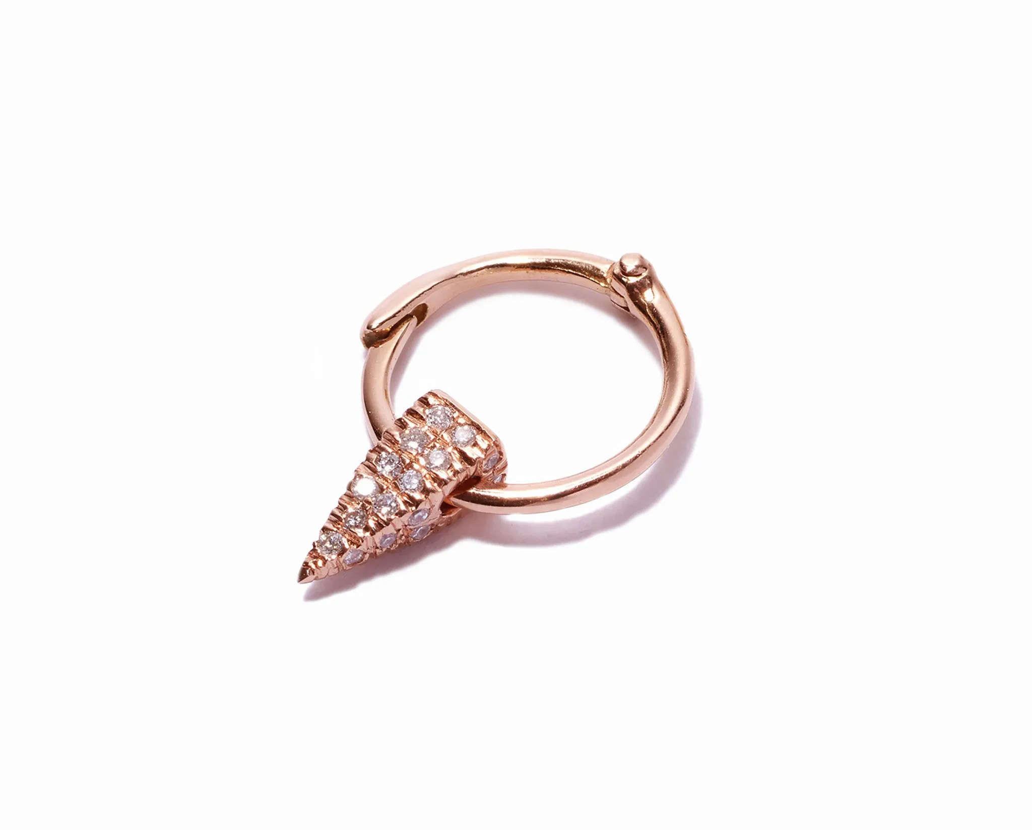 Micro Pave Small Tall Charm on 12mm Hoop Single Earring