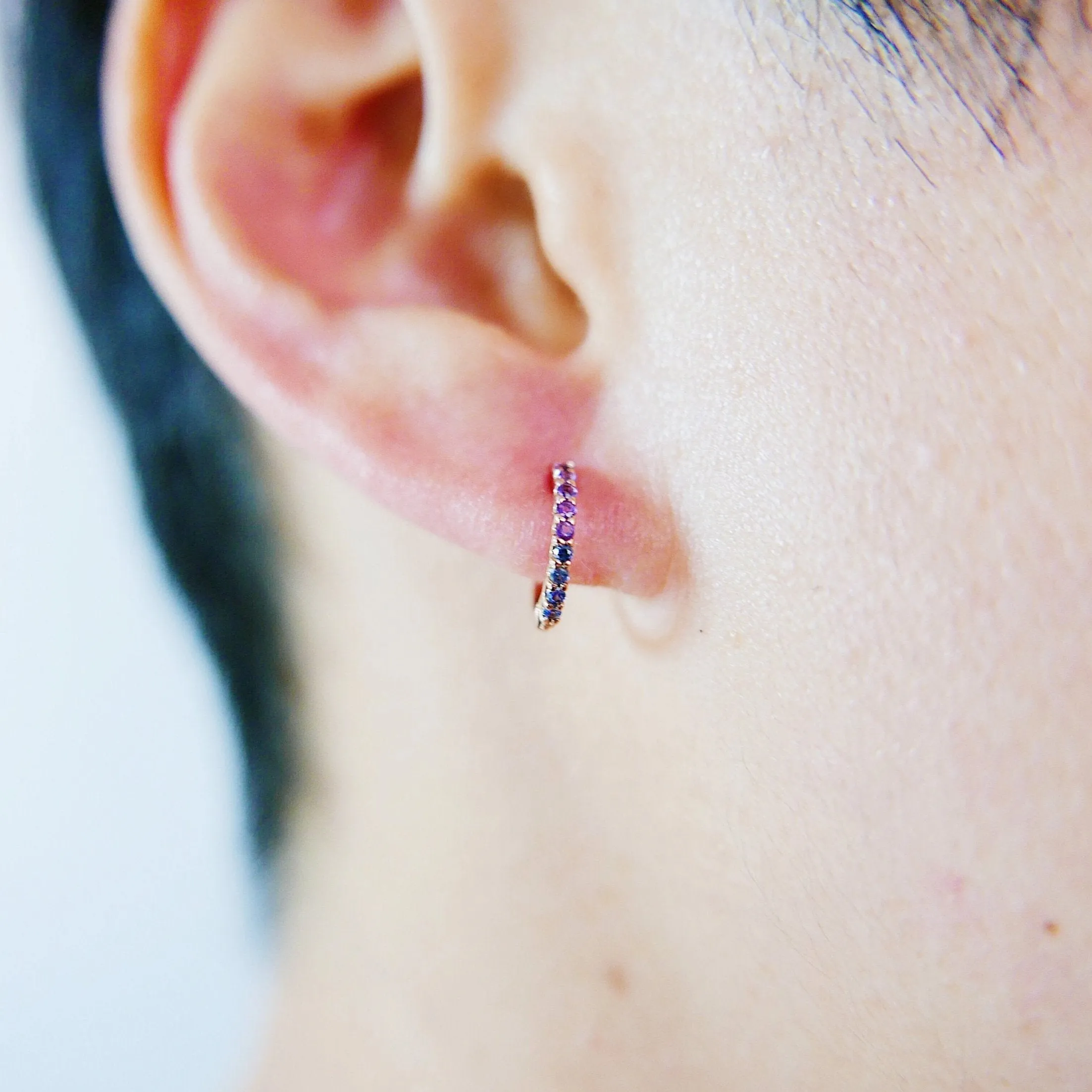 Mini Bi-Color Hoop Earring