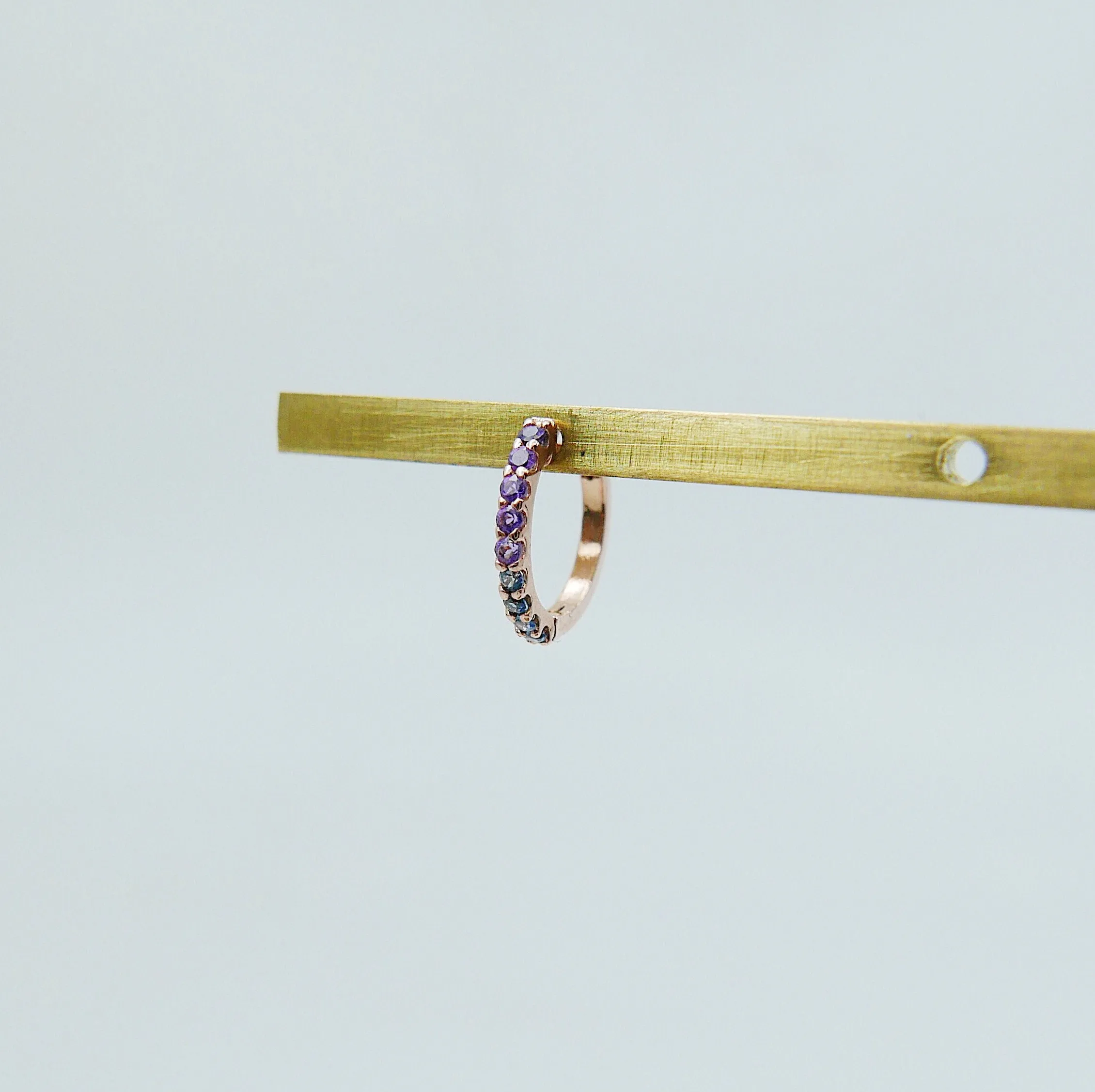 Mini Bi-Color Hoop Earring