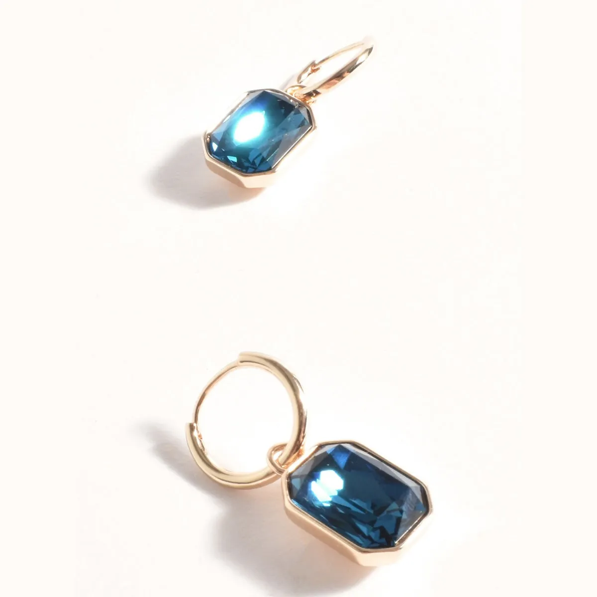 Mini Jewel Drop Earrings (Teal/Gold)