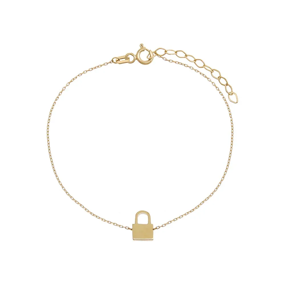 Mini Solid Lock Bracelet 14K