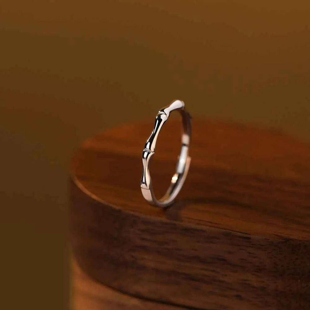 Minimalist Bamboo Couples Rings - Wedding Anniversary Rings