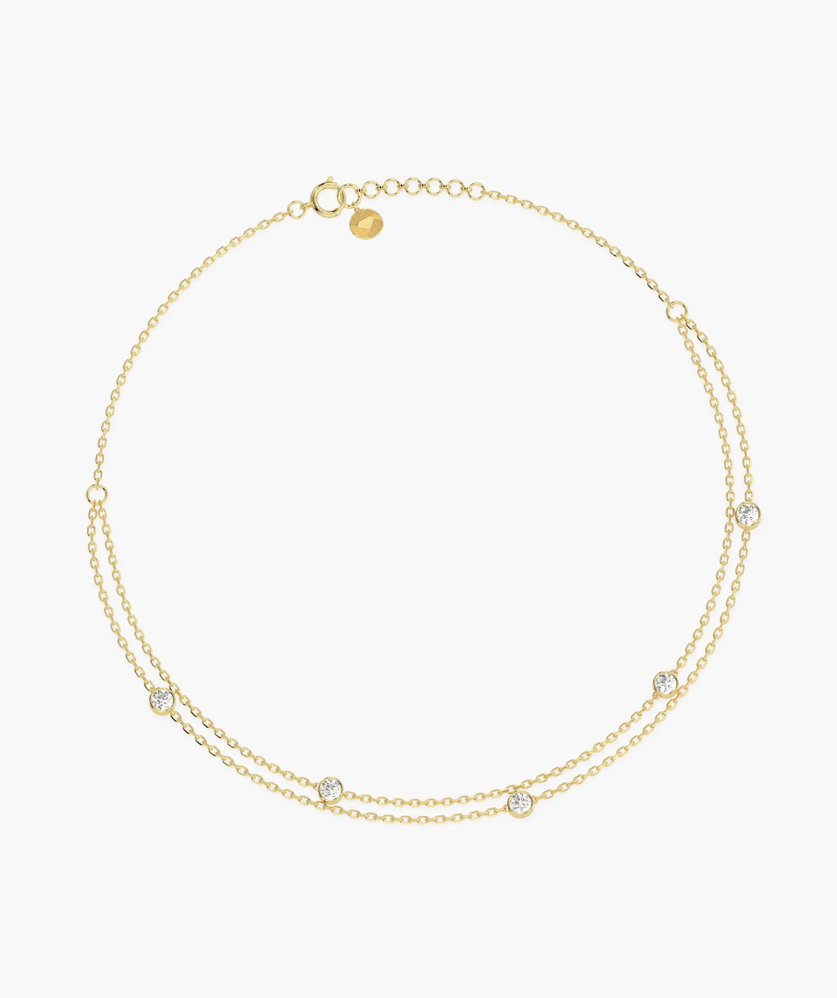 Minimalist Diamond Charm Bracelet