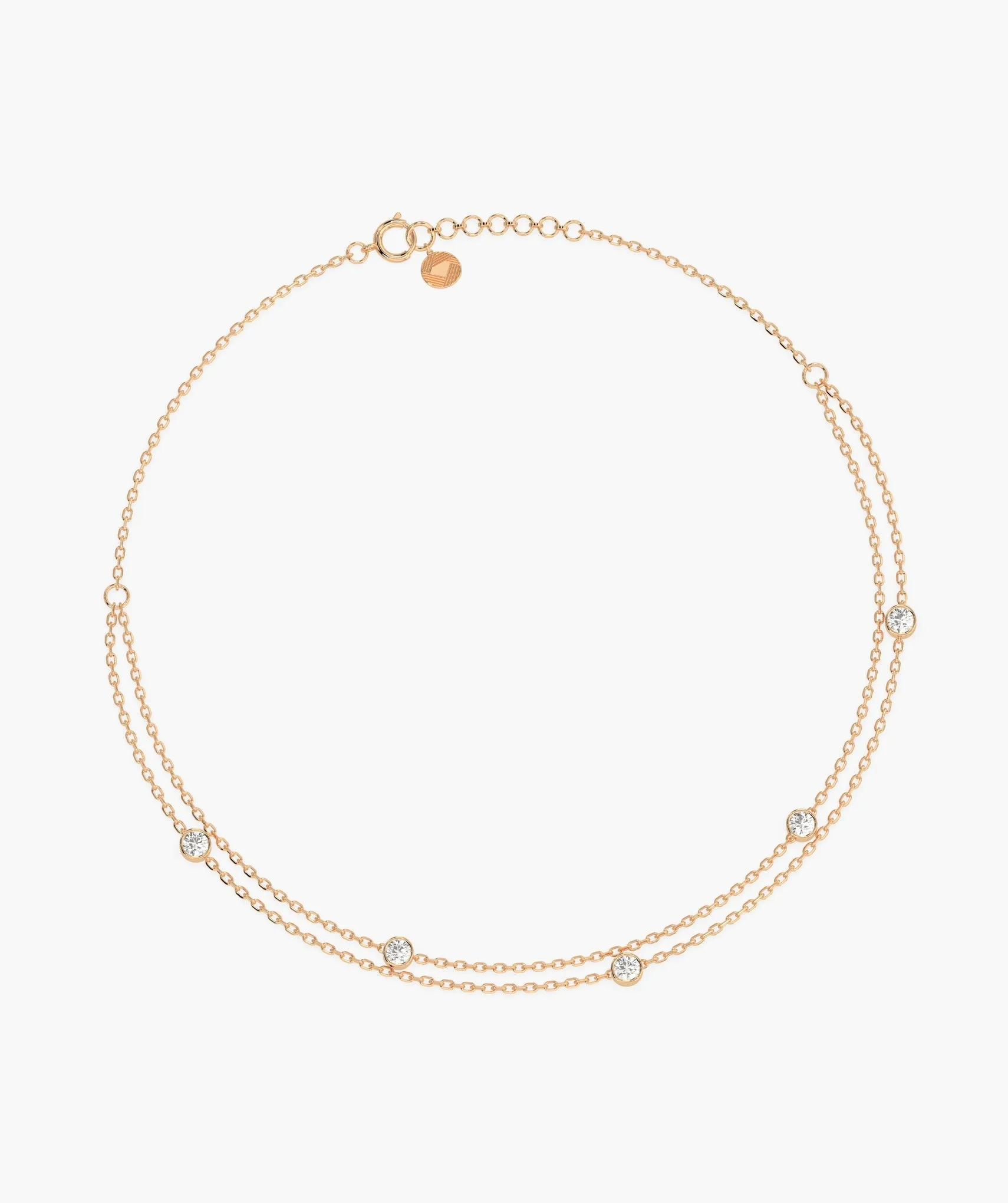 Minimalist Diamond Charm Bracelet