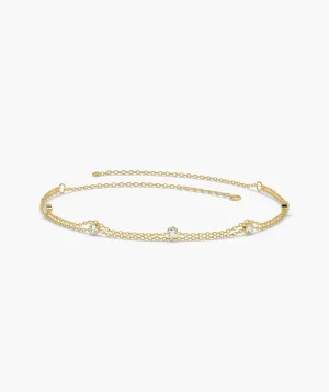 Minimalist Diamond Charm Bracelet