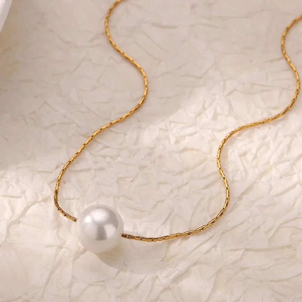 Minimalist Pearl Necklace for Women