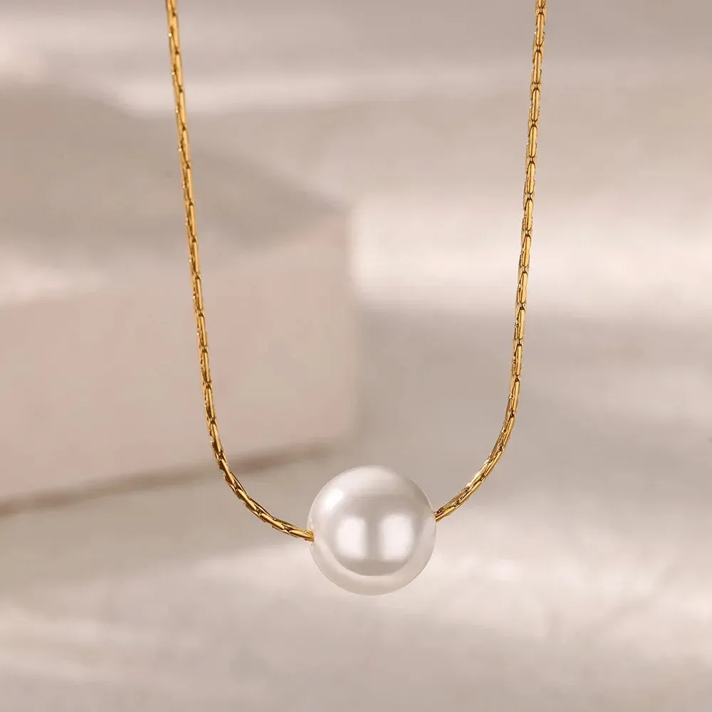 Minimalist Pearl Necklace for Women